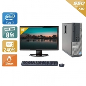 Dell Optiplex 7010 SFF i3 avec Écran 19 pouces 8Go RAM 240Go SSD Linux