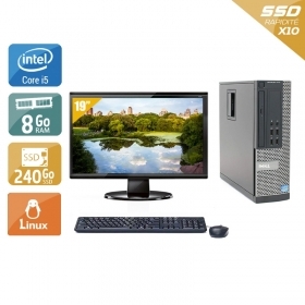 Dell Optiplex 7010 SFF i5 avec Écran 19 pouces 8Go RAM 240Go SSD Linux