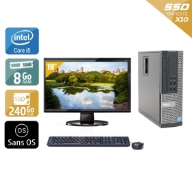 Dell Optiplex 7010 SFF i5 avec Écran 19 pouces 8Go RAM 240Go SSD Sans OS