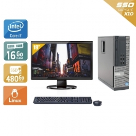 Dell Optiplex 7010 SFF i7 avec Écran 19 pouces 16Go RAM 480Go SSD Linux