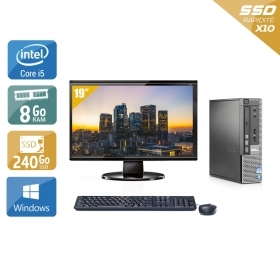 Dell Optiplex 7010 USDT i5 avec Écran 19 pouces 8Go RAM 240Go SSD Windows 10