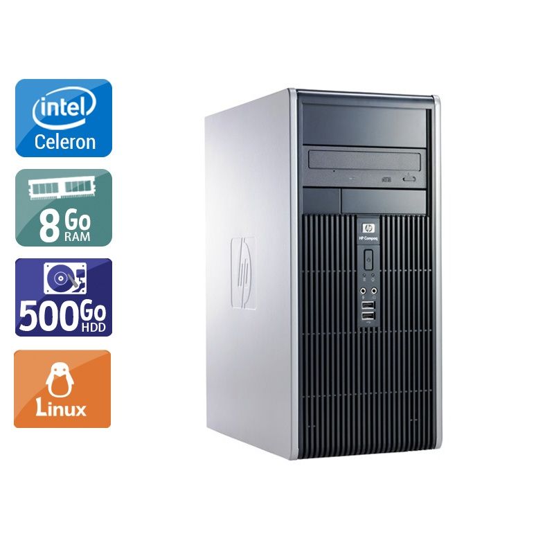 HP Compaq dc7800 Tower Celeron Dual Core 8Go RAM 500Go HDD Linux