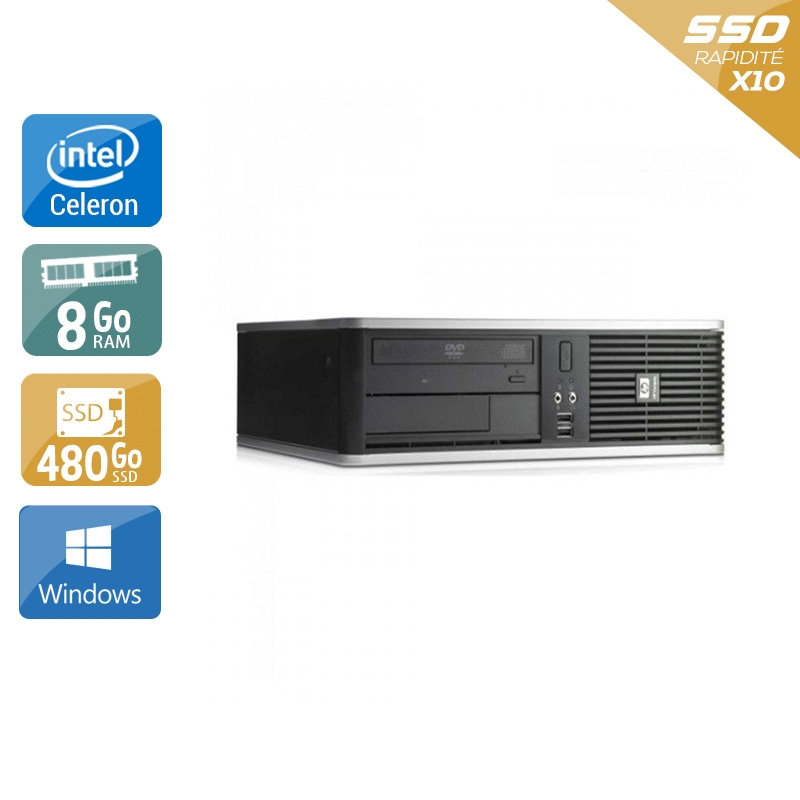 HP Compaq dc7800 SFF Celeron Dual Core - 8Go RAM 480Go SSD Windows 10  Bon étatOccasion certifiée reconditionnée Bon état -  reconditionné disponible sur Kiatoo