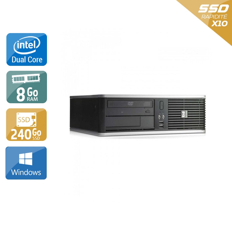 Acheter HP Compaq dc7800 SFF Dual Core - 8Go RAM 240Go SSD Windows 10 Bon étatOccasion certifiée reconditionnée Bon état - 190,83 € HP Compaq dc7800 SFF Dual Core - 8Go RAM 240Go SSD Windows 10 Bon étatOccasion certifiée reconditionnée Bon état - reconditionné disponible sur Kiatoo