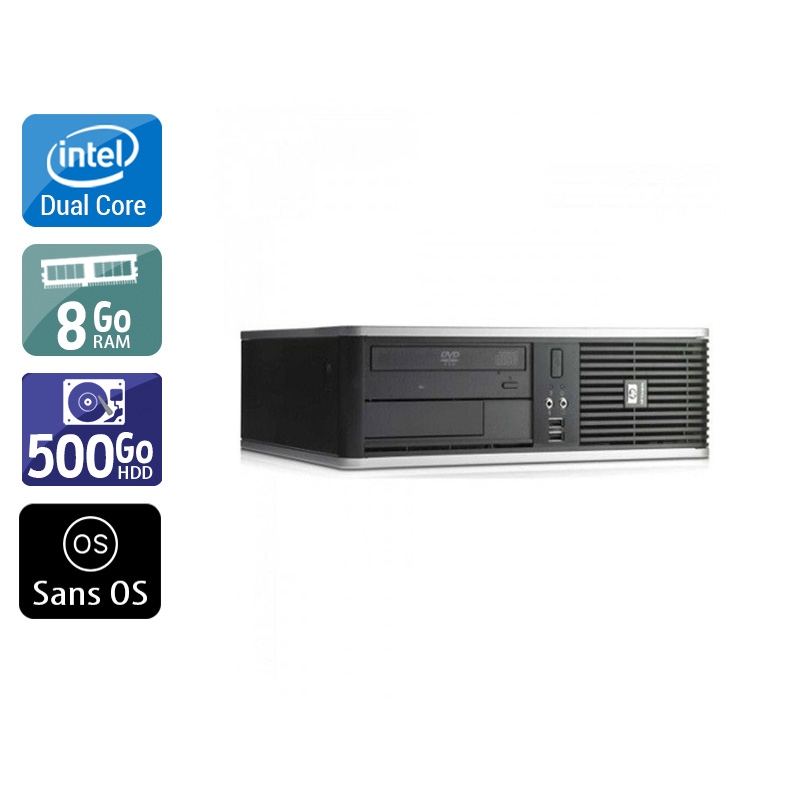 HP Compaq dc7800 SFF Dual Core - 8Go RAM 500Go HDD Sans OS  Très bon étatOccasion certifiée reconditionnée Bon état -  reconditionné disponible sur Kiatoo