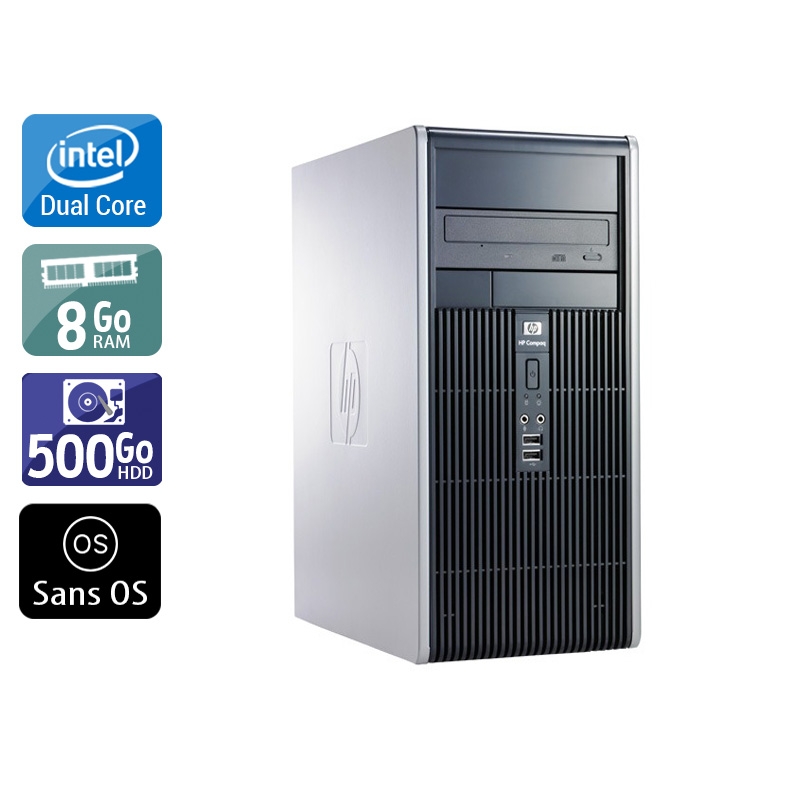 HP Compaq dc7800 Tower Dual Core - 8Go RAM 500Go HDD Sans OS  État correctOccasion certifiée reconditionnée Bon état -  reconditionné disponible sur Kiatoo