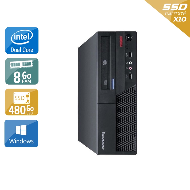 Lenovo ThinkCentre M57 SFF Dual Core - 8Go RAM 480Go SSD Windows 10  Bon étatOccasion certifiée reconditionnée Bon état -  reconditionné disponible sur Kiatoo