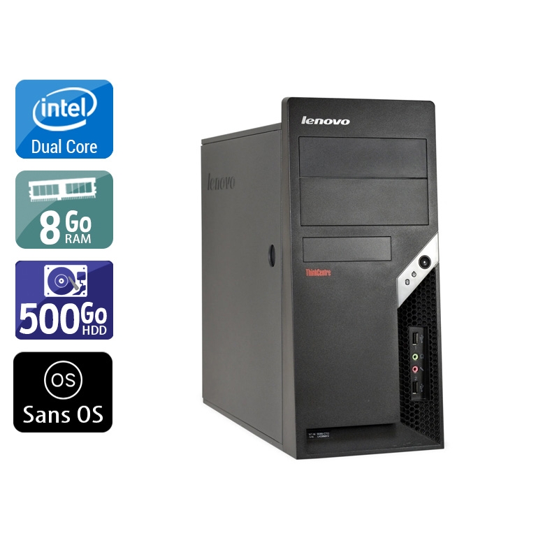 Acheter Lenovo ThinkCentre M57 Tower Dual Core - 8Go RAM 500Go HDD Sans OS Bon étatOccasion certifiée reconditionnée Bon état - 190,83 € Lenovo ThinkCentre M57 Tower Dual Core - 8Go RAM 500Go HDD Sans OS Bon étatOccasion certifiée reconditionnée Bon état - reconditionné disponible sur Kiatoo