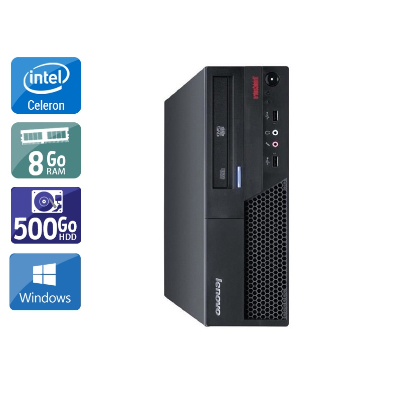 Acheter Lenovo ThinkCentre M58 SFF Celeron Dual Core - 8Go RAM 500Go HDD Windows 10 Très bon étatOccasion certifiée reconditionnée Bon état - 232,50 € Lenovo ThinkCentre M58 SFF Celeron Dual Core - 8Go RAM 500Go HDD Windows 10 Très bon étatOccasion certifiée reconditionnée Bon état - reconditionné disponible sur Kiatoo