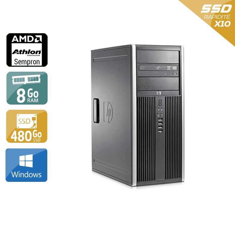 HP Compaq dc5750 Tower AMD Sempron 8Go RAM 480Go SSD Windows 10