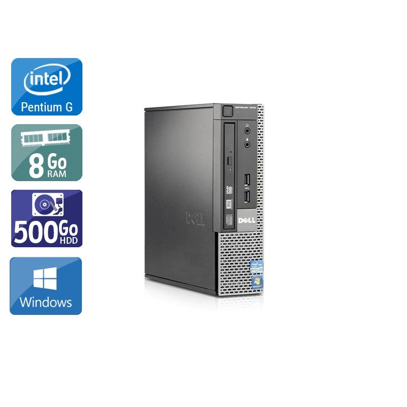 Dell Optiplex 7010 USDT Pentium G Dual Core 8Go RAM 500Go HDD Windows 10