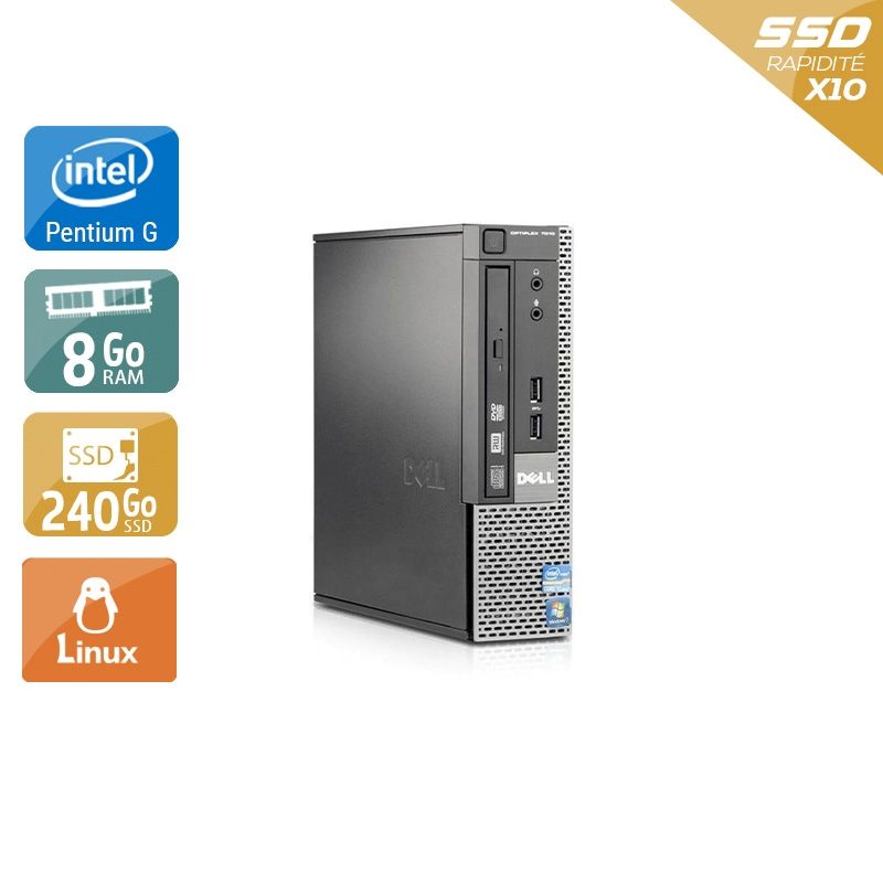 Dell Optiplex 7010 USDT Pentium G Dual Core 8Go RAM 240Go SSD Linux