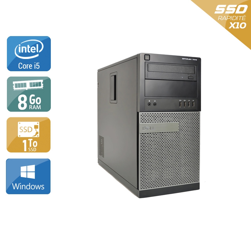 Dell Optiplex 7020 Tower i5 - 8Go RAM 1To SSD Windows 10  Bon étatOccasion certifiée reconditionnée Bon état -  reconditionné disponible sur Kiatoo