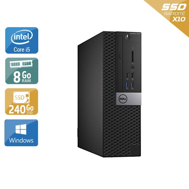Dell Optiplex 7040 SFF i5 Gen 6 8Go RAM 240Go SSD Windows 10
