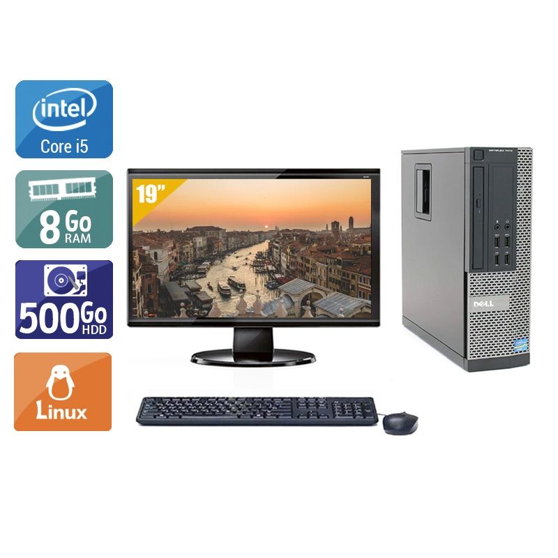 Dell Optiplex 7020 SFF i5 avec Écran 19 pouces 8Go RAM 500Go HDD Linux