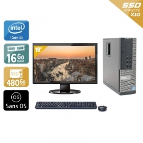 Dell Optiplex 7020 SFF i5 avec Écran 19 pouces 16Go RAM 480Go SSD Sans OS