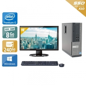 Dell Optiplex 7020 SFF Pentium G Dual Core avec Écran 19 pouces 8Go RAM 240Go SSD Windows 10