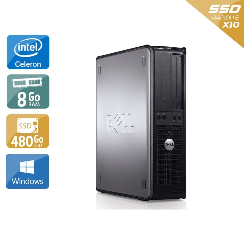 Dell Optiplex 780 Desktop Celeron Dual Core 8Go RAM 480Go SSD Windows 10