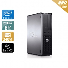 Dell Optiplex 780 Desktop Dual Core 8Go RAM 240Go SSD Sans OS