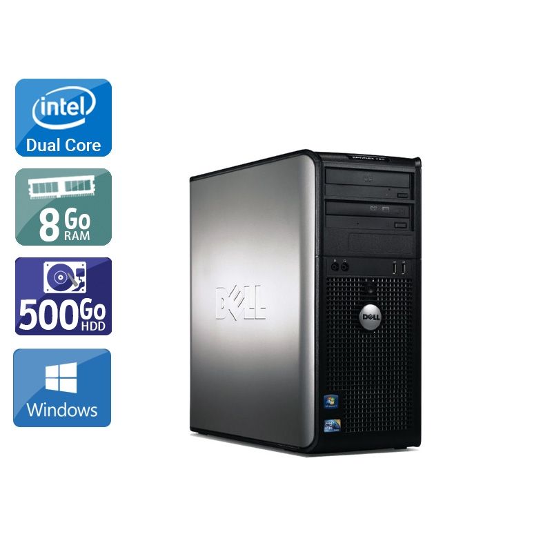 Dell Optiplex 780 Tower Dual Core 8Go RAM 500Go HDD Windows 10