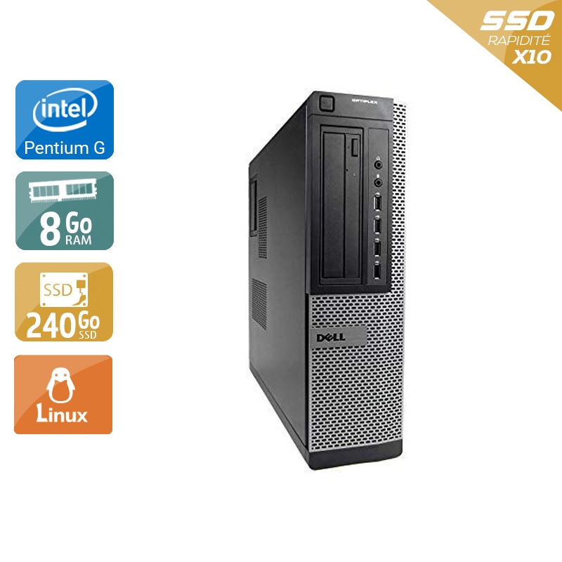 Dell Optiplex 790 Desktop Pentium G Dual Core 8Go RAM 240Go SSD Linux