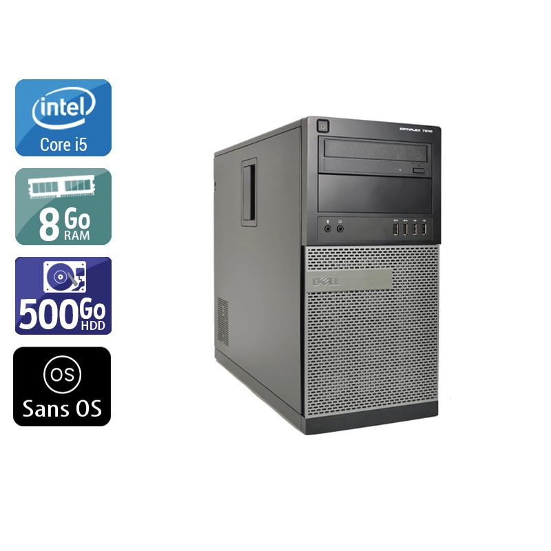 Dell Optiplex 790 Tower i5 8Go RAM 500Go HDD Sans OS