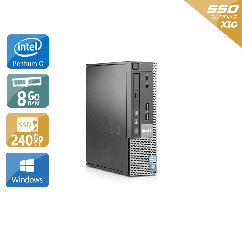 Dell Optiplex 790 USDT Pentium G Dual Core 8Go RAM 240Go SSD Windows 10