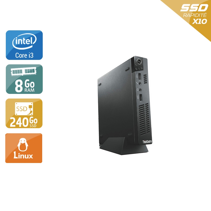 Lenovo ThinkCentre M72E Tiny i3 8Go RAM 240Go SSD Linux