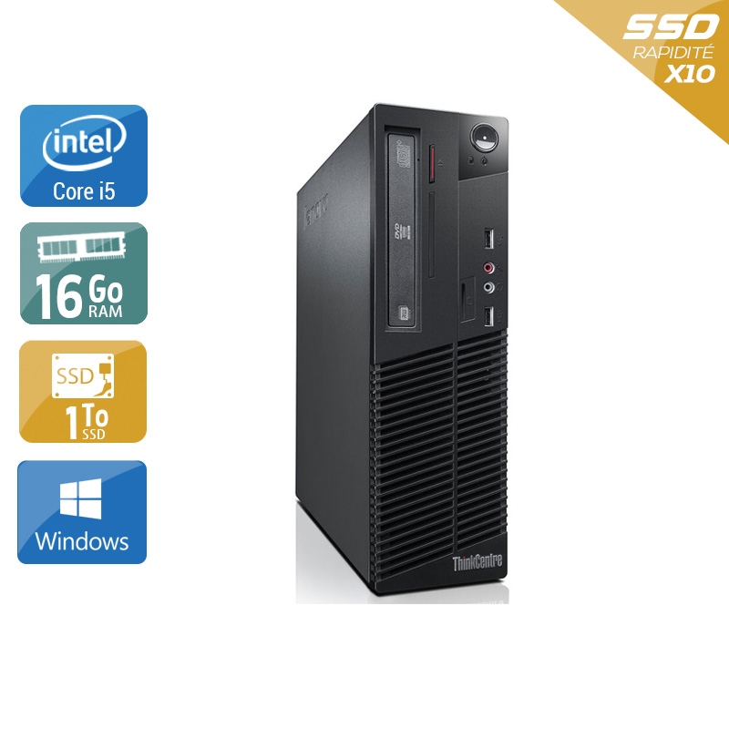 Lenovo ThinkCentre M73 SFF i5 16Go RAM 1To SSD Windows 10