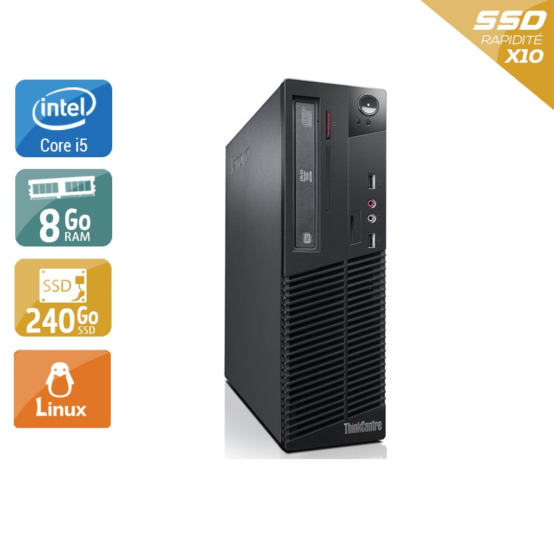 Lenovo ThinkCentre M73 SFF i5 - 8Go RAM 240Go SSD Linux  État correctOccasion certifiée reconditionnée Bon état -  reconditionné disponible sur Kiatoo