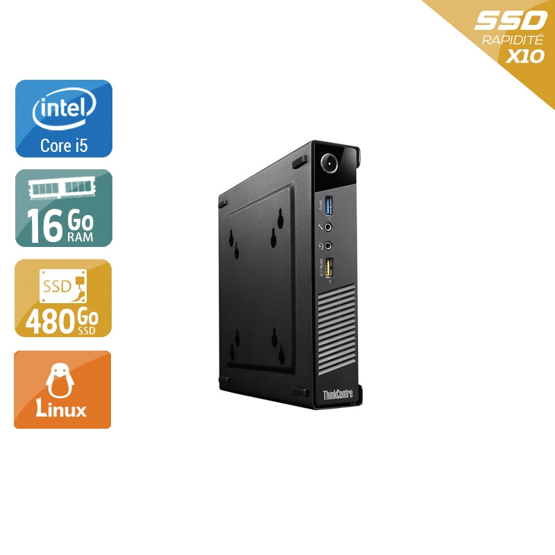 Acheter Lenovo ThinkCentre M73 Tiny i5 - 16Go RAM 480Go SSD Linux État correctOccasion certifiée reconditionnée Bon état - 240,83 € Lenovo ThinkCentre M73 Tiny i5 - 16Go RAM 480Go SSD Linux État correctOccasion certifiée reconditionnée Bon état - reconditionné disponible sur Kiatoo