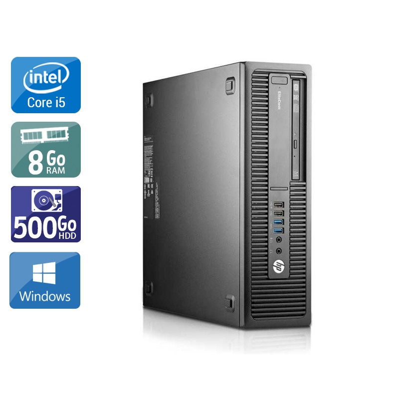 HP EliteDesk 800 G1 SFF i5 8Go RAM 500Go HDD Windows 10