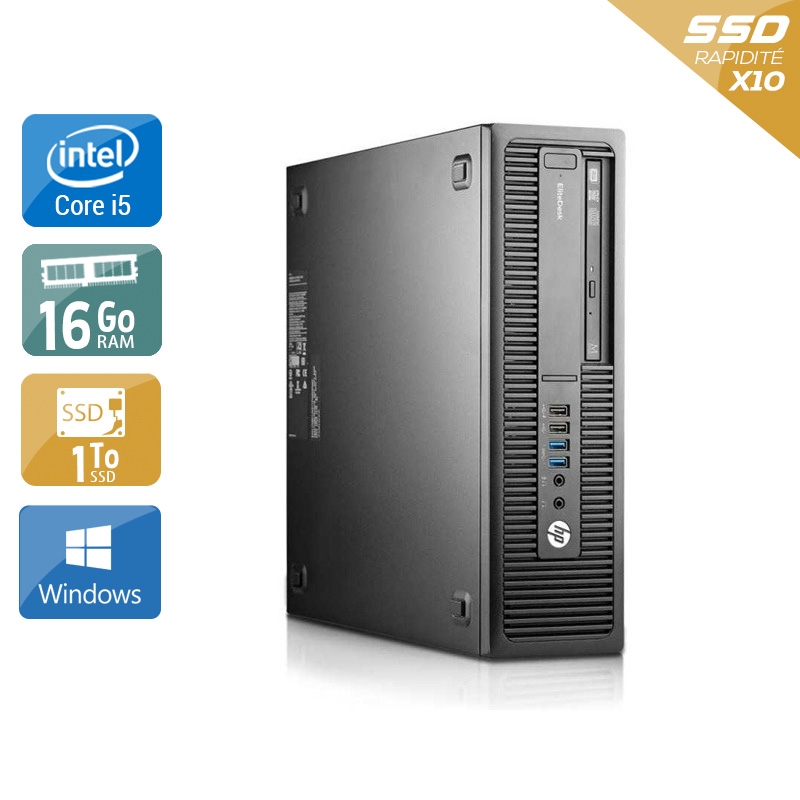 HP EliteDesk 800 G1 SFF i5 - 16Go RAM 1To SSD Windows 10  Très bon étatOccasion certifiée reconditionnéeOccasion certifiée reconditionnée Bon état -  reconditionné disponible sur Kiatoo