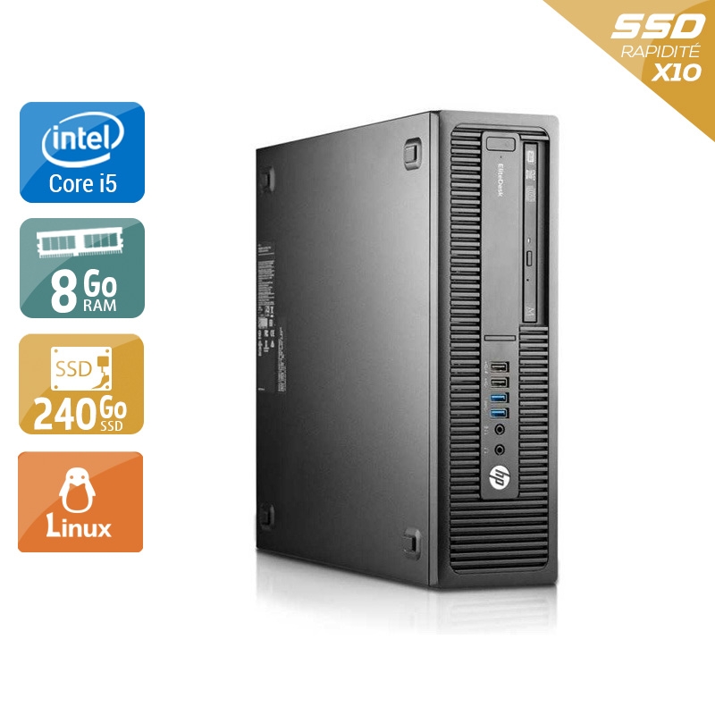 HP EliteDesk 800 G1 SFF i5 8Go RAM 240Go SSD Linux