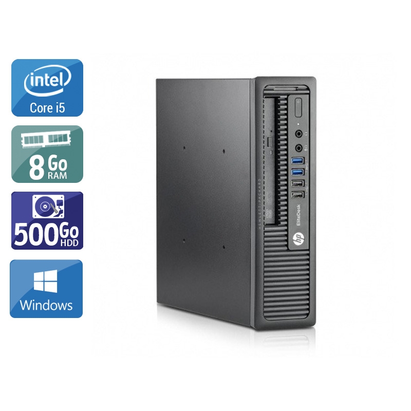 HP EliteDesk 800 G1 USDT i5 8Go RAM 500Go HDD Windows 10