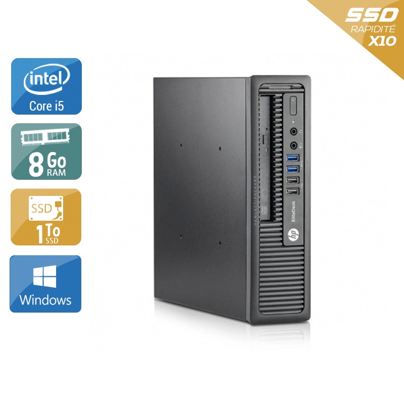 HP EliteDesk 800 G1 USDT i5 8Go RAM 1To SSD Windows 10