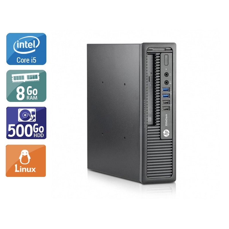 HP EliteDesk 800 G1 USDT i5 - 8Go RAM 500Go HDD Linux  État correctOccasion certifiée reconditionnée Bon état -  reconditionné disponible sur Kiatoo
