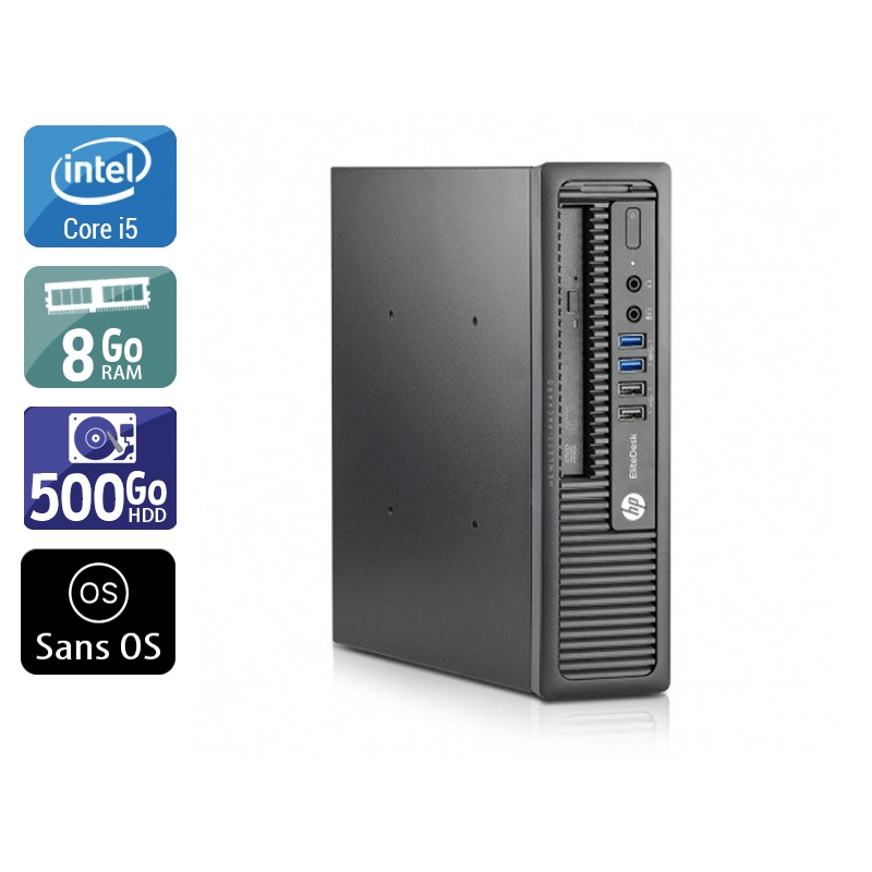 HP EliteDesk 800 G1 USDT i5 8Go RAM 500Go HDD Sans OS
