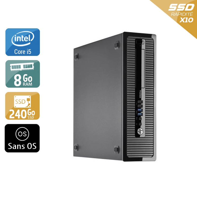 HP ProDesk 400 G1 SFF i5 8Go RAM 240Go SSD Sans OS