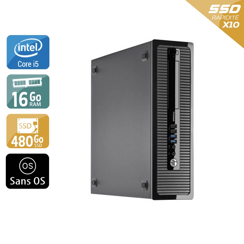 HP ProDesk 400 G1 SFF i5 16Go RAM 480Go SSD Sans OS