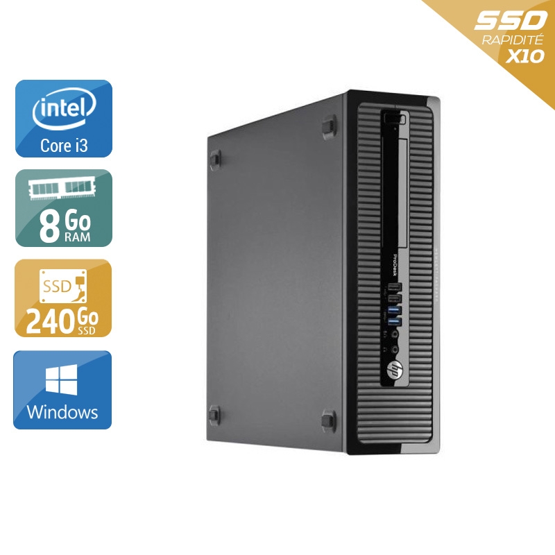 HP ProDesk 400 G2 Tower i3 - 8Go RAM 240Go SSD Windows 10  État correctOccasion certifiée reconditionnée Bon état -  reconditionné disponible sur Kiatoo