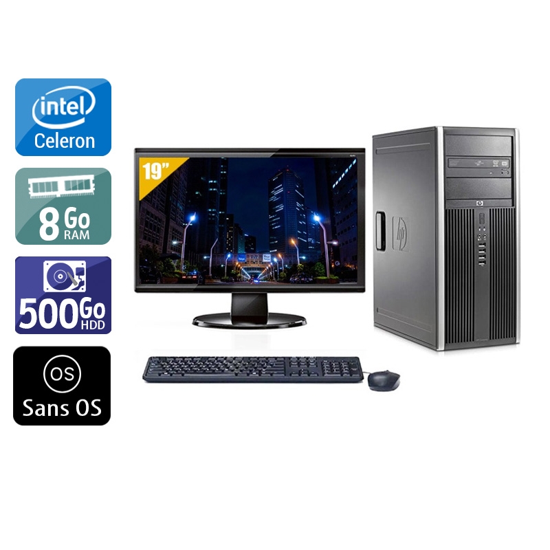 HP Compaq dc7800 Tower Celeron Dual Core + Écran - 19'' 8Go RAM 500Go HDD Sans OS  Très bon étatOccasion certifiée reconditionnée Bon état -  reconditionné disponible sur Kiatoo
