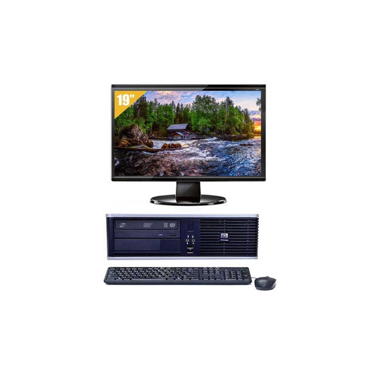 HP Compaq dc7800 SFF Core 2 Duo avec Écran 19 pouces 8Go RAM 500Go HDD Windows 10