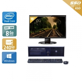 HP Compaq dc7800 SFF Dual Core avec Écran 19 pouces 8Go RAM 240Go SSD Windows 10
