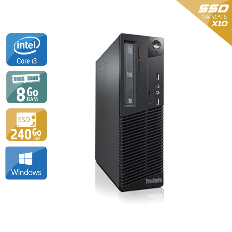 Lenovo ThinkCentre M71 SFF i3 8Go RAM 240Go SSD Windows 10