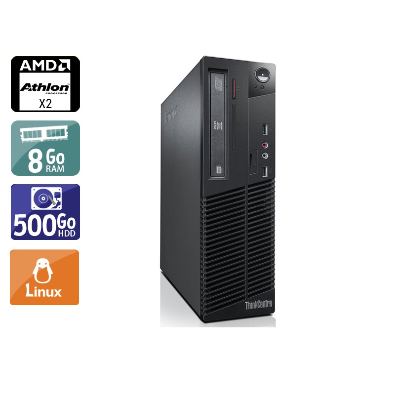 Lenovo ThinkCentre M77 SFF AMD Athlon Dual Core 8Go RAM 500Go HDD Linux