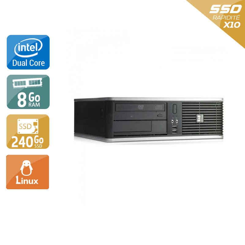 HP Compaq dc7900 SFF Dual Core - 8Go RAM 240Go SSD Linux  Très bon étatOccasion certifiée reconditionnée Bon état -  reconditionné disponible sur Kiatoo