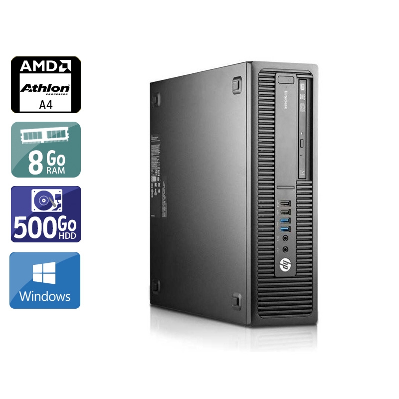 HP EliteDesk 705 G1 SFF AMD A4 - 8Go RAM 500Go HDD Windows 10  État correctOccasion certifiée reconditionnée Bon état -  reconditionné disponible sur Kiatoo