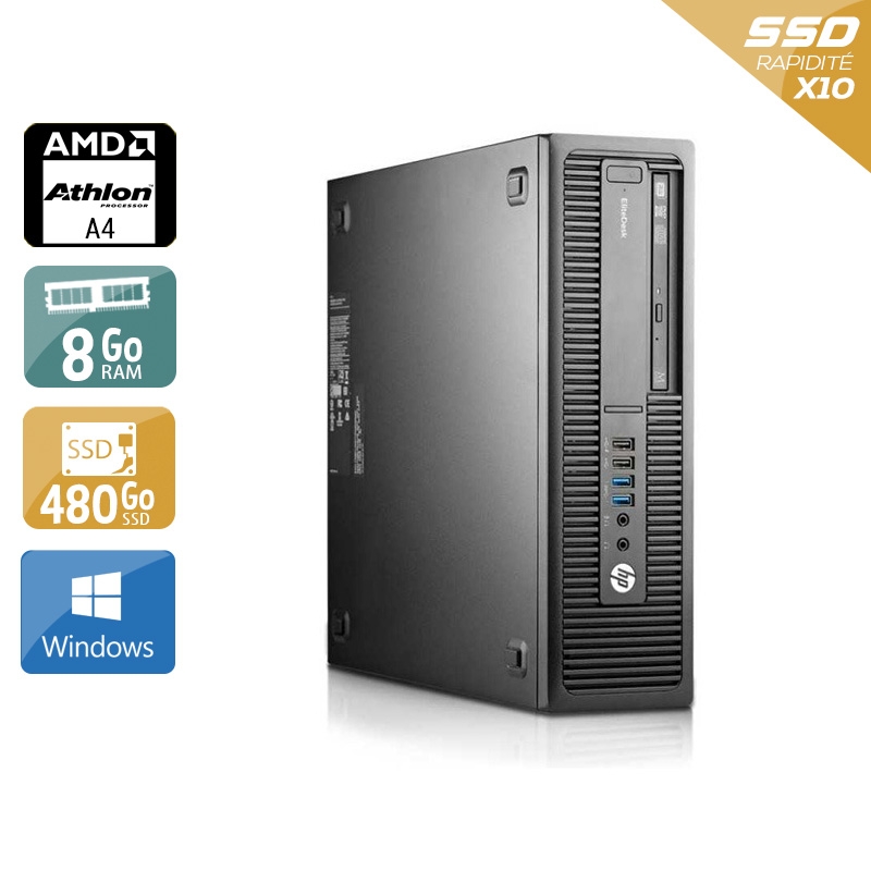 HP EliteDesk 705 G1 SFF AMD A4 8Go RAM 480Go SSD Windows 10
