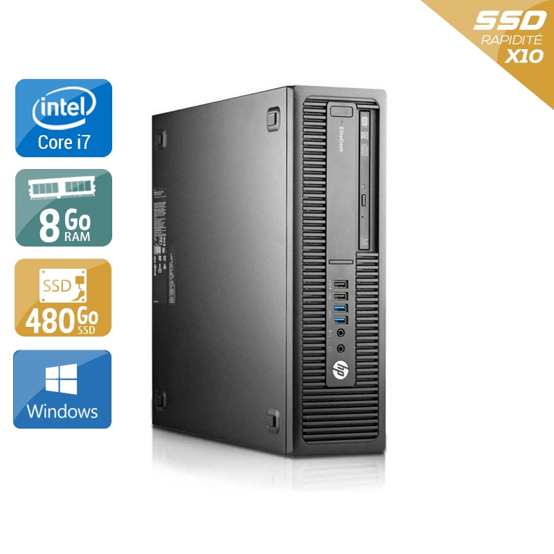 HP EliteDesk 800 G1 SFF i7 8Go RAM 480Go SSD Windows 10